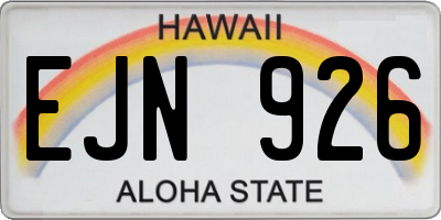 HI license plate EJN926