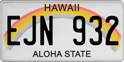HI license plate EJN932