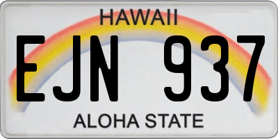 HI license plate EJN937