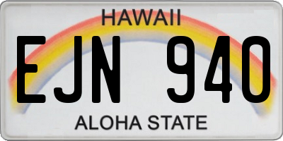 HI license plate EJN940