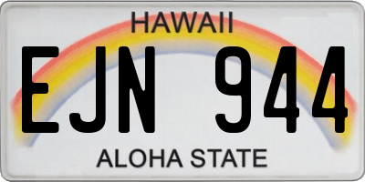 HI license plate EJN944