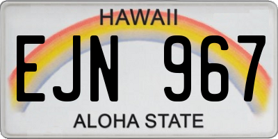 HI license plate EJN967