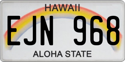 HI license plate EJN968