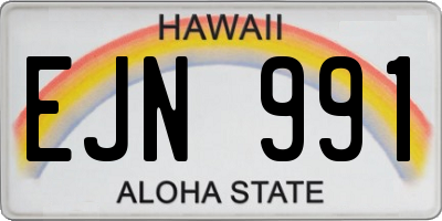 HI license plate EJN991