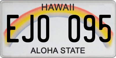 HI license plate EJO095
