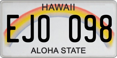 HI license plate EJO098