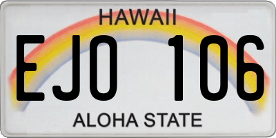 HI license plate EJO106