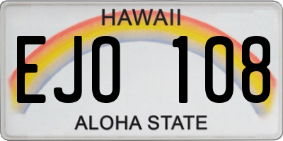 HI license plate EJO108