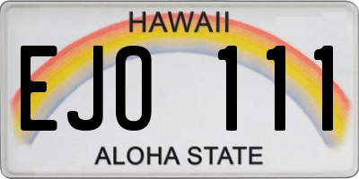 HI license plate EJO111