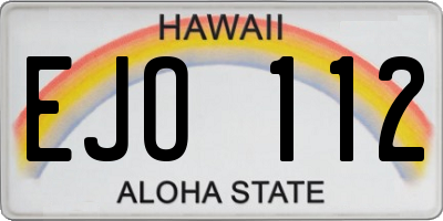 HI license plate EJO112