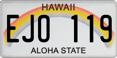HI license plate EJO119