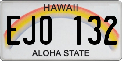 HI license plate EJO132