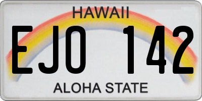 HI license plate EJO142