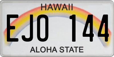 HI license plate EJO144