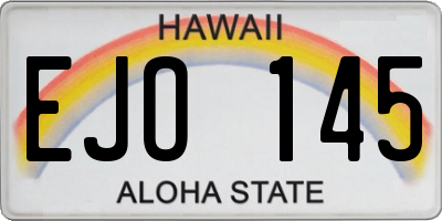 HI license plate EJO145