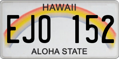 HI license plate EJO152