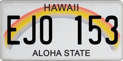 HI license plate EJO153