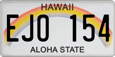 HI license plate EJO154