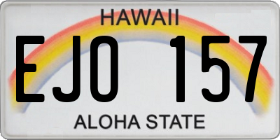 HI license plate EJO157
