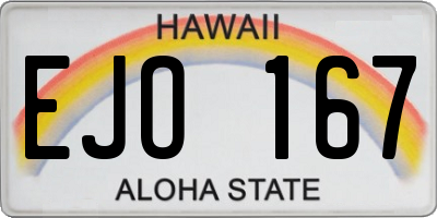 HI license plate EJO167