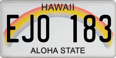 HI license plate EJO183