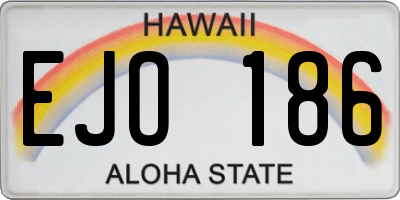 HI license plate EJO186