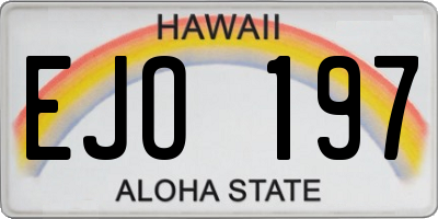 HI license plate EJO197