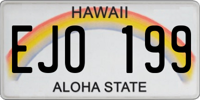 HI license plate EJO199