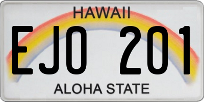 HI license plate EJO201