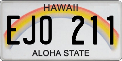 HI license plate EJO211