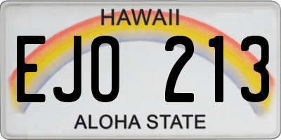 HI license plate EJO213