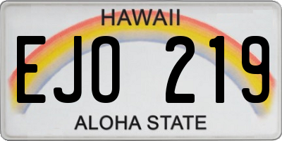 HI license plate EJO219