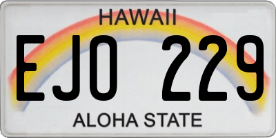 HI license plate EJO229