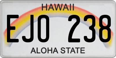 HI license plate EJO238