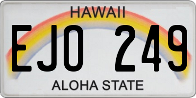 HI license plate EJO249