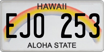 HI license plate EJO253