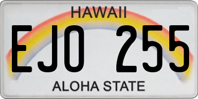 HI license plate EJO255