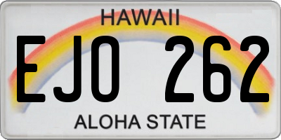 HI license plate EJO262