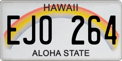 HI license plate EJO264