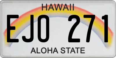 HI license plate EJO271