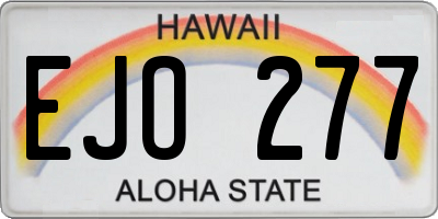 HI license plate EJO277