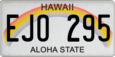 HI license plate EJO295
