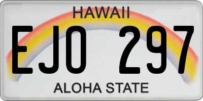 HI license plate EJO297