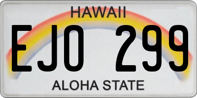 HI license plate EJO299
