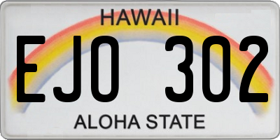 HI license plate EJO302
