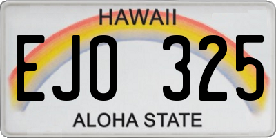 HI license plate EJO325