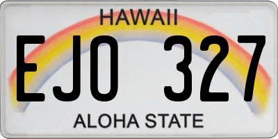 HI license plate EJO327