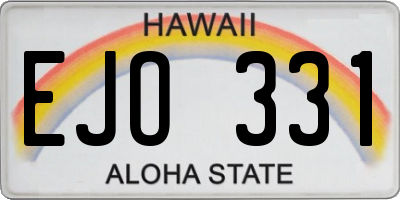 HI license plate EJO331