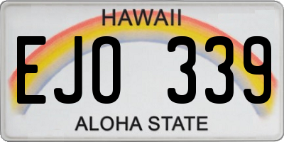 HI license plate EJO339