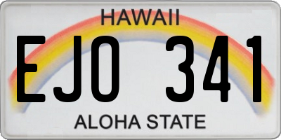 HI license plate EJO341